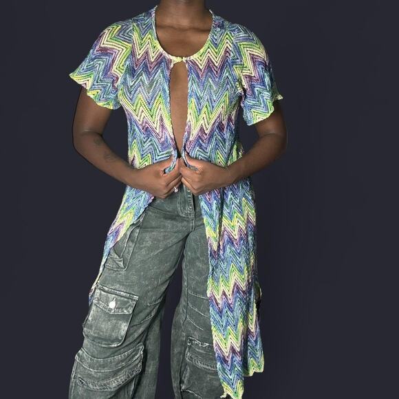 Other Tops - Multicolor chevron knit cardigan